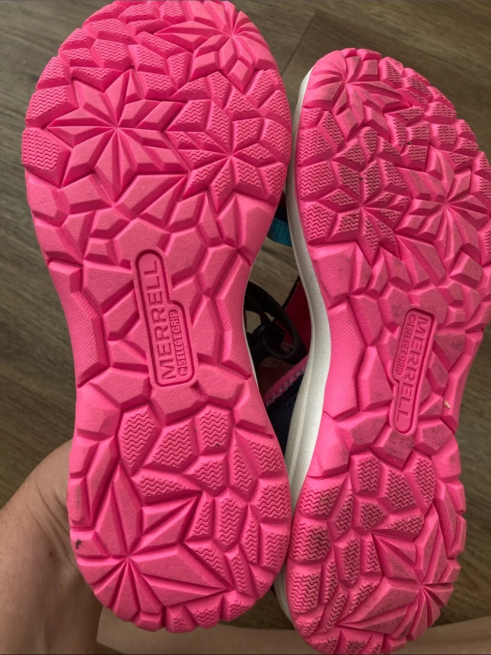 Merrell Kids Pink and Teal Sport Sandals Sz 3